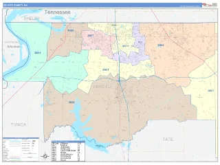DeSoto County, MS ColorCast style ZIP Code wall map