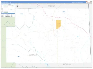 George County, MS Business Reference style ZIP Code wall map