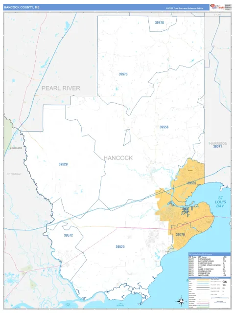 Hancock County, MS map