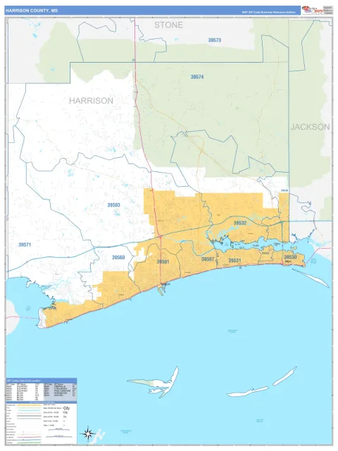 Harrison County, MS map