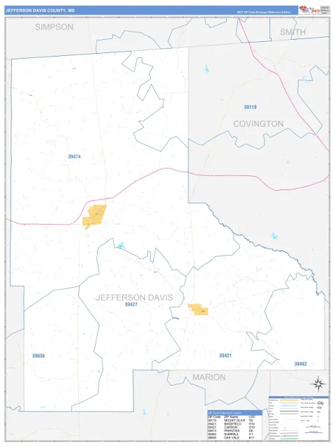 Jefferson Davis County, MS map
