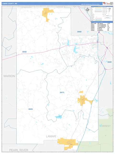 Lamar County, MS map