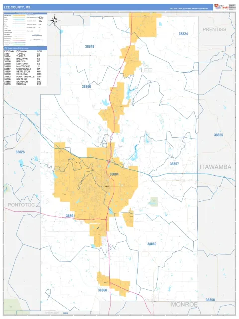 Lee County, MS map
