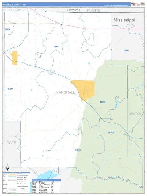 Marshall County, MS map