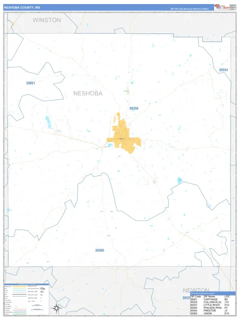 Neshoba County, MS map