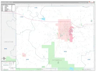 Oktibbeha County, MS Classic style ZIP Code wall map