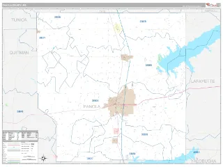 Panola County, MS Classic style ZIP Code wall map