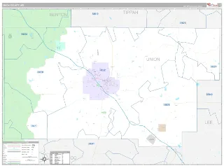 Union County, MS Classic style ZIP Code wall map