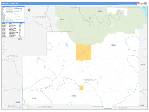 Winston County, MS map