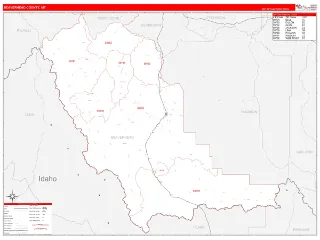 Beaverhead County, MT RedLine style ZIP Code wall map