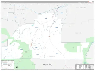Carbon County, MT Classic style ZIP Code wall map