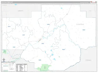 Chouteau County, MT Classic style ZIP Code wall map