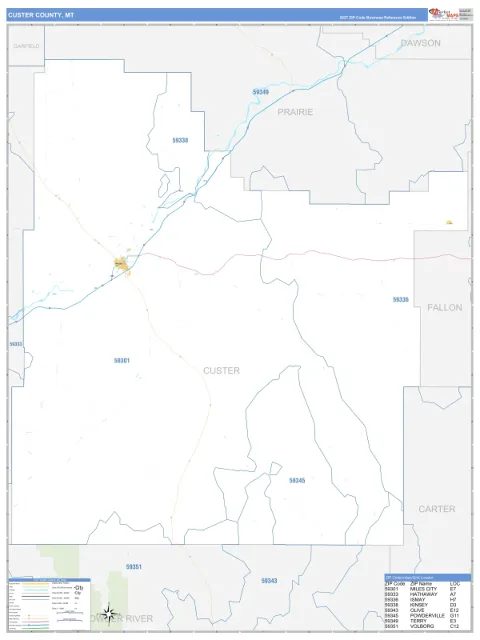 Custer County, MT map