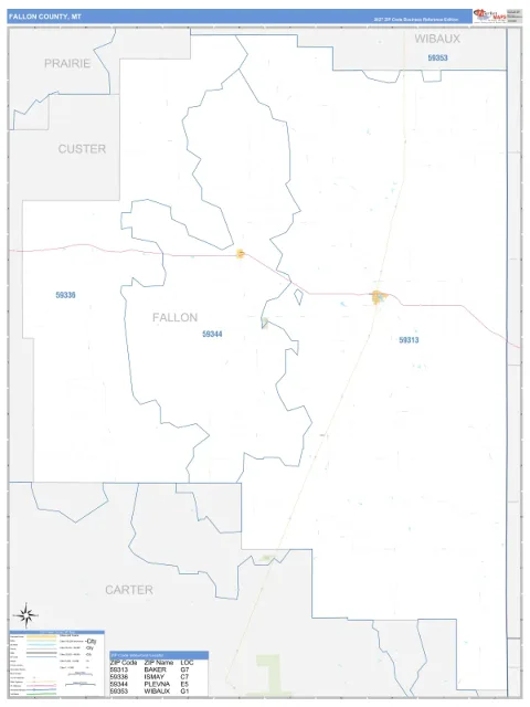 Fallon County, MT map
