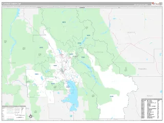 Flathead County, MT Classic style ZIP Code wall map