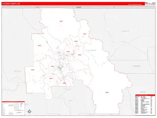 Flathead County, MT RedLine style ZIP Code wall map