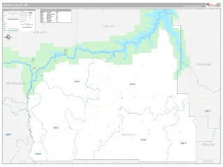 Garfield County, MT Classic style ZIP Code wall map