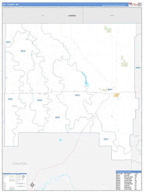 Hill County, MT map