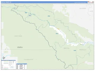 Mineral County, MT Business Reference style ZIP Code wall map