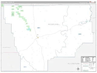 Musselshell County, MT Classic style ZIP Code wall map