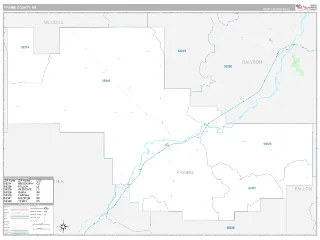 Prairie County, MT Classic style ZIP Code wall map