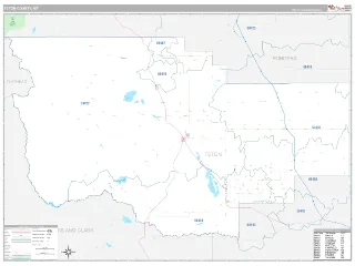 Teton County, MT Classic style ZIP Code wall map
