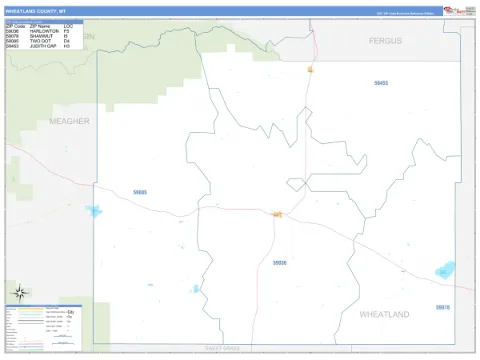 Wheatland County, MT map