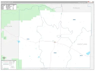 Wheatland County, MT Classic style ZIP Code wall map