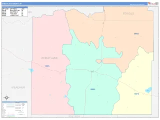 Wheatland County, MT ColorCast style ZIP Code wall map