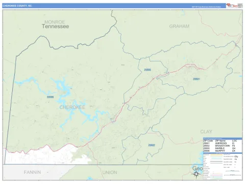 Cherokee County, NC map