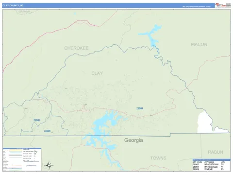 Clay County, NC map