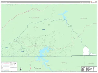 Clay County, NC Classic style ZIP Code wall map