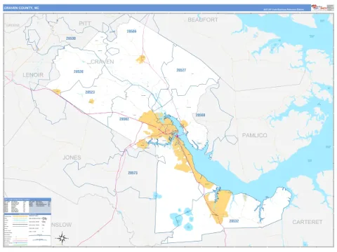 Craven County, NC map