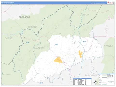 Madison County, NC map