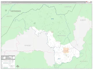 Mitchell County, NC Classic style ZIP Code wall map
