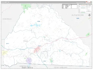 Polk County, NC Classic style ZIP Code wall map