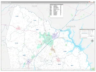 Rowan County, NC Classic style ZIP Code wall map