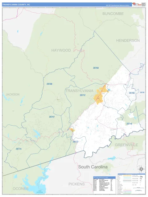 Transylvania County, NC map