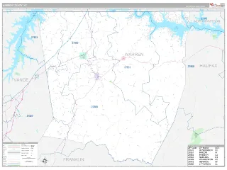 Warren County, NC Classic style ZIP Code wall map