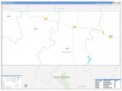 Bowman County, ND map