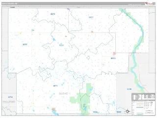 Burke County, ND Classic style ZIP Code wall map