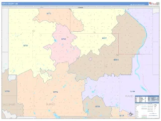 Burke County, ND ColorCast style ZIP Code wall map