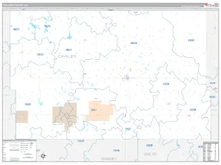 Cavalier County, ND Classic style ZIP Code wall map