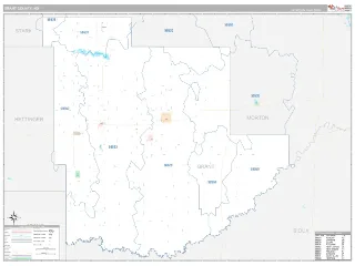 Grant County, ND Classic style ZIP Code wall map