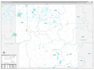 Rolette County, ND Classic style ZIP Code wall map