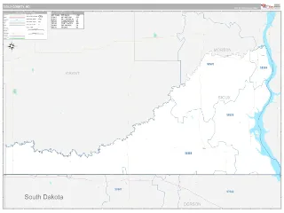 Sioux County, ND Classic style ZIP Code wall map