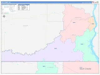 Sioux County, ND ColorCast style ZIP Code wall map