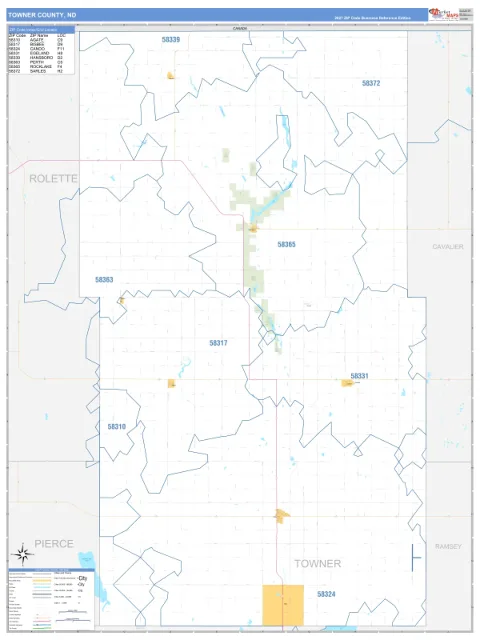 Towner County, ND map