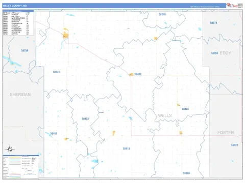 Wells County, ND map