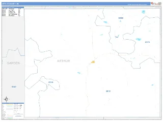 Arthur County, NE Business Reference style ZIP Code wall map